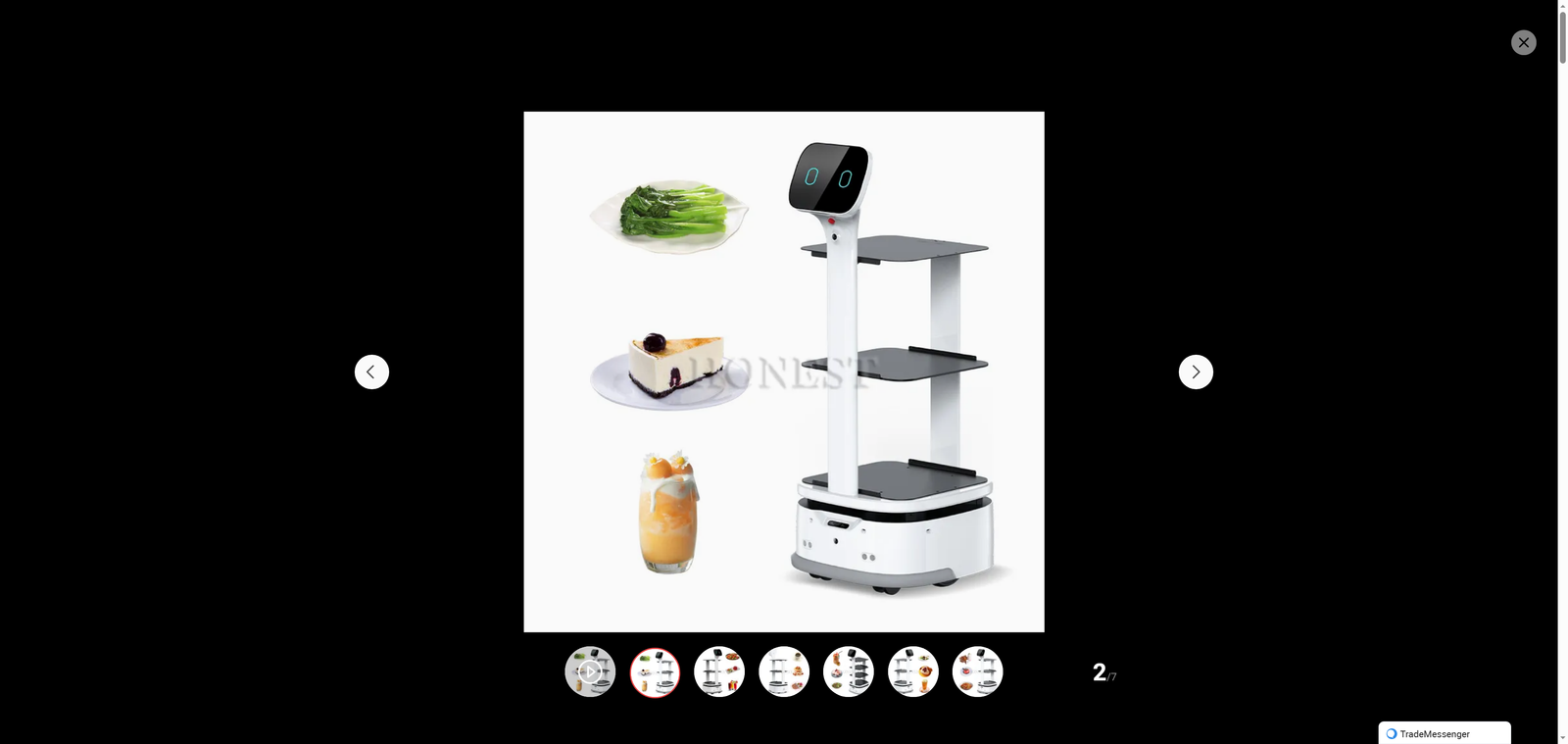 High Efficiency Food Hotel Smart Intelligent Robot   Delivery Robot
