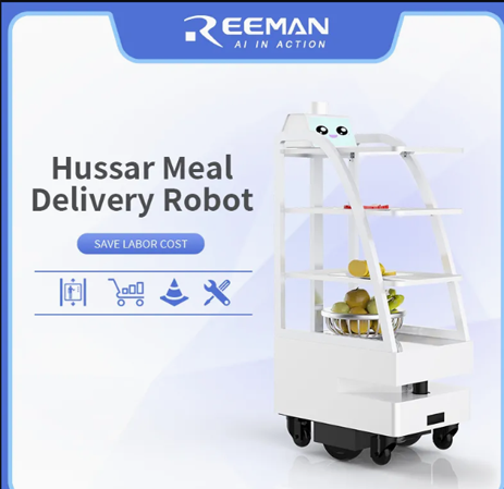 Newest Robot Waiter Robot Factory Price Hotel Dish Delivery Robot No Contact Delivery Food Robot for Restaurant Manufacturing Plant Provided