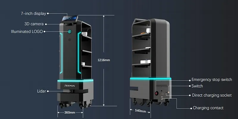 Hot Selling Automatic Food Delivery Robot Restaurant Hotel Robot