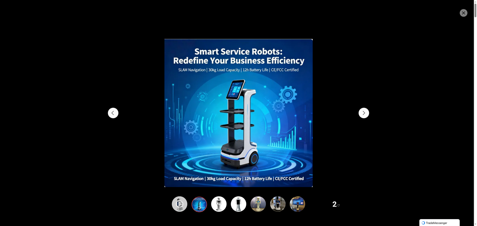 Easy Passage Through Narrow Aisles Food Delivery Robot