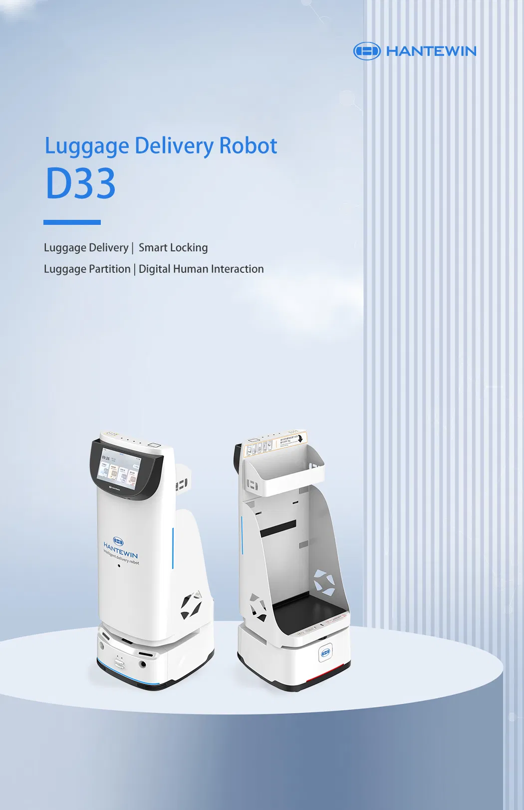 Automatic Commercial Intelligent Service Luggage Delivery Robot for Hotel and Airports