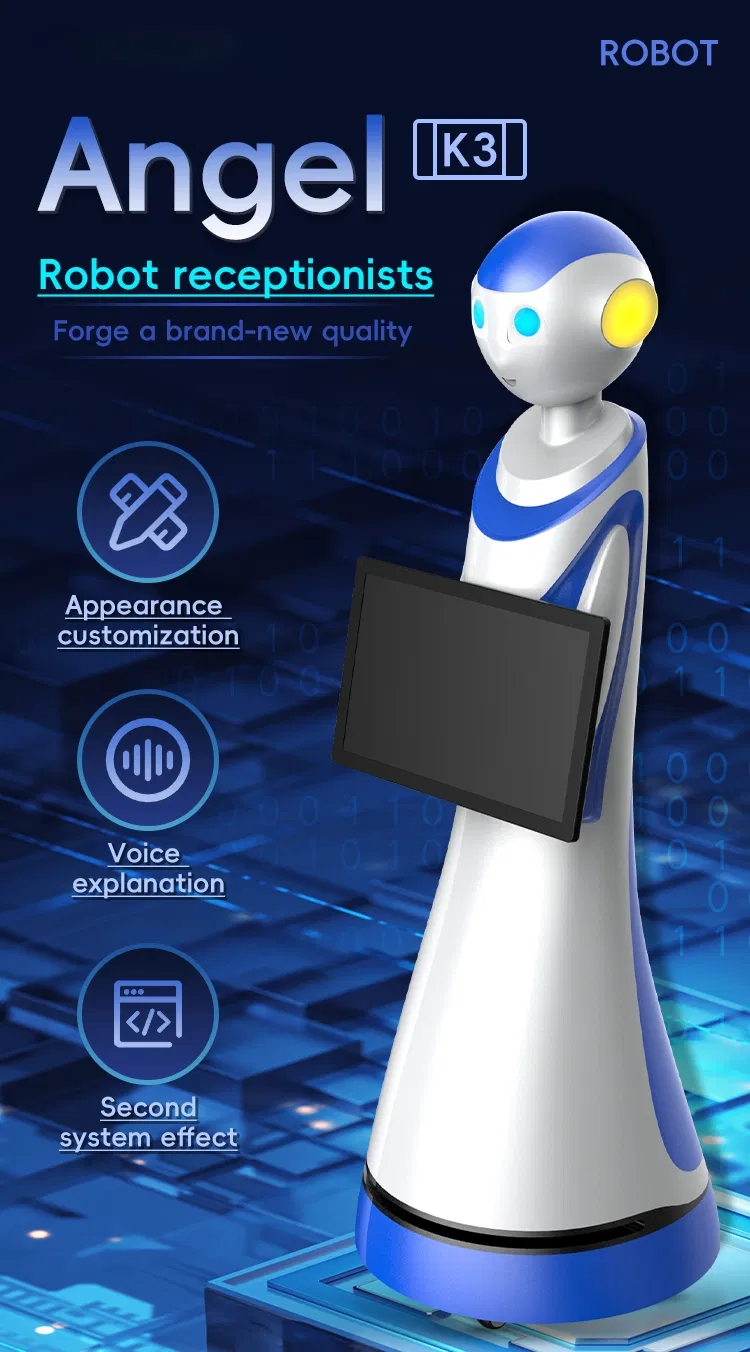 Self-Guided Ai Interactive Office Reception Robot with Business Face Recognition Intelligent Welcome Chat for Commercial Spaces