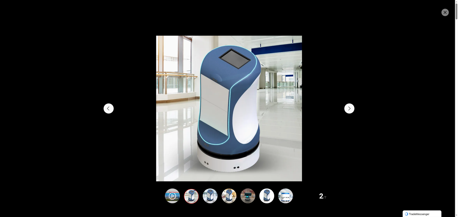 Concierge Robot with Long Battery Life for Hotel Amenities Delivery