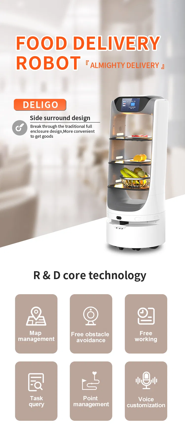 Medical Delivery Robot Hotel Delivery Robot Restaurant Delivery Robot Delivery Robot for Restaurant