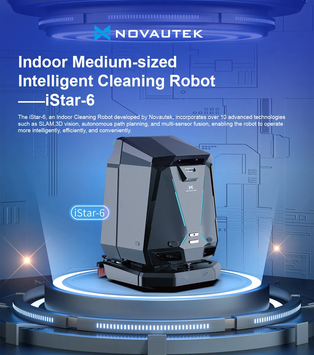 Commercial Automatic Floor Cleaning Robot Ai-Powered All-in-One Dusting Robot for Hotel and Hospital