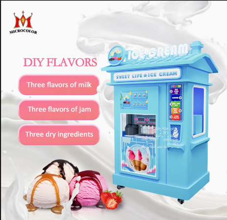 Smart Coin-Operated Ice Cream Vending Robot with Bill Acceptor