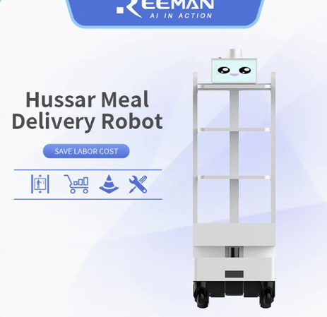 Newest Robot Waiter Robot Factory Price Hotel Dish Delivery Robot No Contact Delivery Food Robot for Restaurant Manufacturing Plant Provided