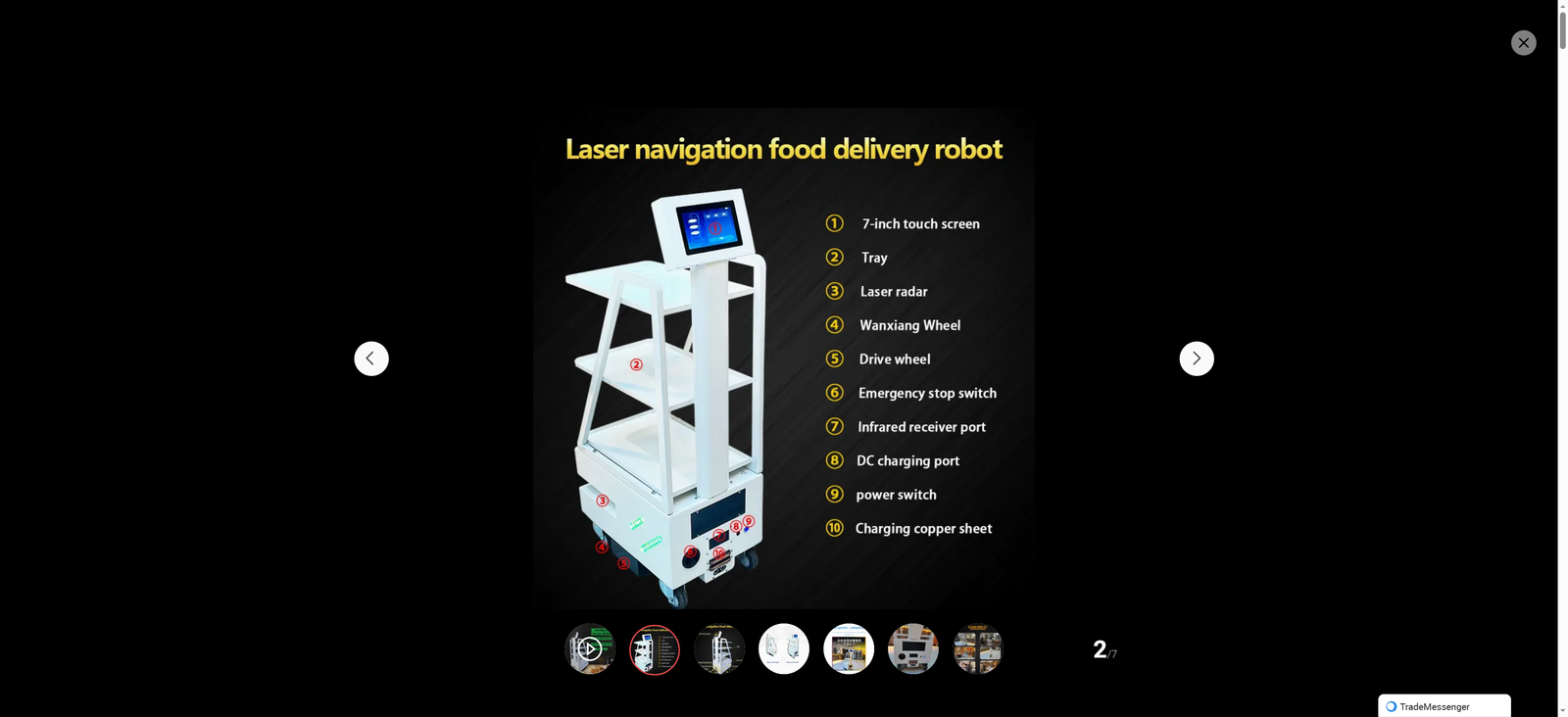 Hotel Waiter Robot Food-Delive Serving Commercial Delivery Robot Scout Drink Delivery Waiter Robot