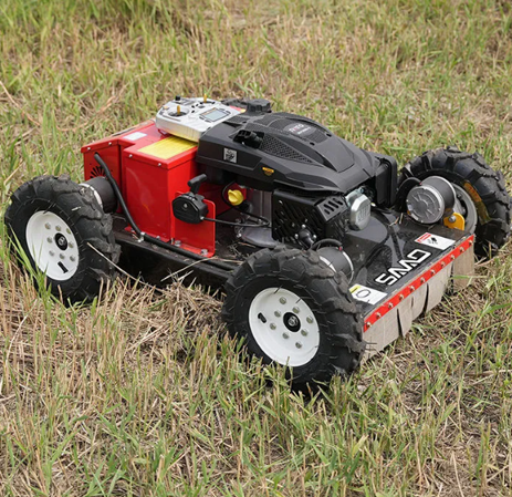 Chinese Factory New Style Mini Gasoline 7.5HP 4 Stroke Remote Control Lawn Mower for Garden Mowing