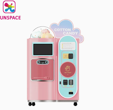Funspace New Design Custom Full Automatic Touch Screen Self Service Cotton Candy Vending Machine Robot