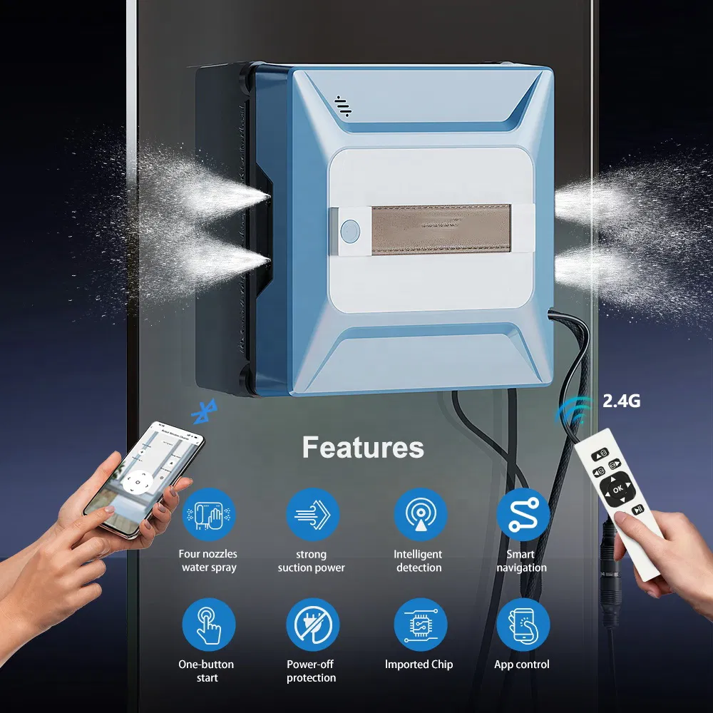 Robotic Window Cleaner Electric Vacuum Glass Cleaning Robot with Remote Control for Hotel Use Direct Factory Source